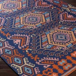 SURYA KASHVI OUTDOOR KILIM: NAVY, POPPY Rug 6 SURYA KASHVI OUTDOOR KILIM: NAVY, POPPY Rug