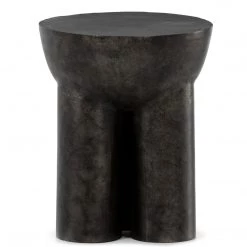 FOUR HANDS SANTE END TABLE: RAW BLACK
