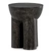 FOUR HANDS SANTE END TABLE: RAW BLACK