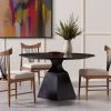 FOUR HANDS SARGON 53"RD BLUESTONE TOP DINING TABLE