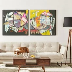 L ART "SATURDAY SONG I" CANVAS ART Wall Art 5 L ART