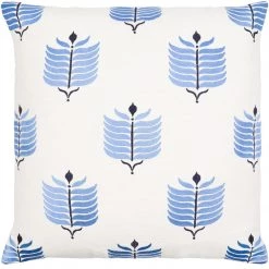 SURYA SAVOIE BLANC BLUE EMBROIDERED ACCENT PILLOW Pillows + Decor