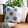 SURYA SAVOIE BLANC BLUE EMBROIDERED ACCENT PILLOW Pillows + Decor