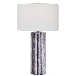 UTTERMOST SAYLOR COBALT STRIPED CERAMIC LAMP Lighting