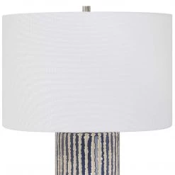 UTTERMOST SAYLOR COBALT STRIPED CERAMIC LAMP Lighting