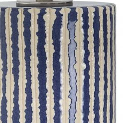 UTTERMOST SAYLOR COBALT STRIPED CERAMIC LAMP Lighting