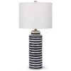 SALT Lighting SAYLOR WHITE & NAVY STRIPED CERAMIC TABLE LAMP