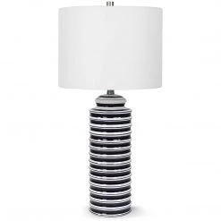 SALT Lighting SAYLOR WHITE & NAVY STRIPED CERAMIC TABLE LAMP 9 SALT Lighting SAYLOR WHITE & NAVY STRIPED CERAMIC TABLE LAMP