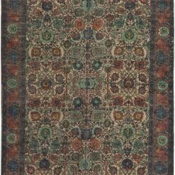 SURYA ANJA PRINTED JUTE RUG: NAVY, RED