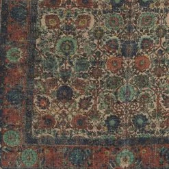 SURYA ANJA PRINTED JUTE RUG: NAVY, RED