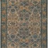 SURYA ANJA PRINTED JUTE RUG: NAVY, SAFFRON