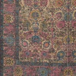 SURYA ANJA PRINTED JUTE RUG: PINK MULTI