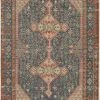 SURYA AMEL PRINTED JUTE RUG: NAVY, ORANGE