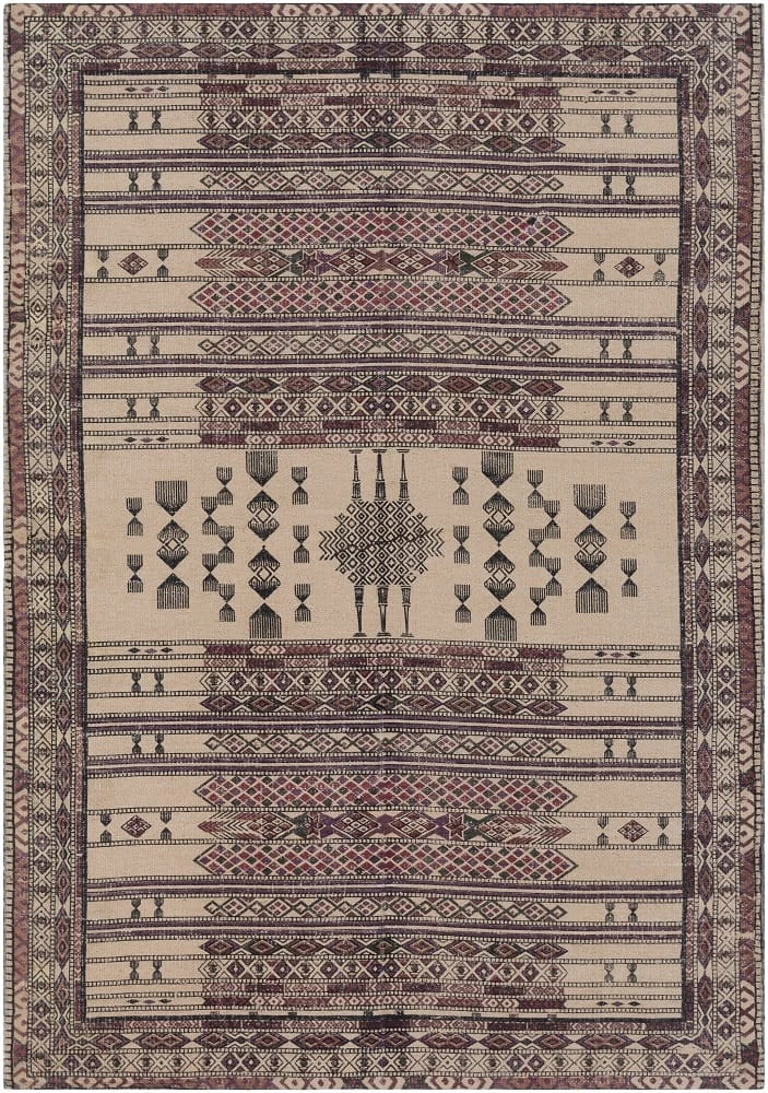 SURYA AVIVA PRINTED JUTE RUG: EGGPLANT 1 SURYA AVIVA PRINTED JUTE RUG: EGGPLANT