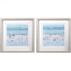 UTTERMOST "SEA GLASS SANDBAR" GLASS FRAMED PRINTS | SET OF 2