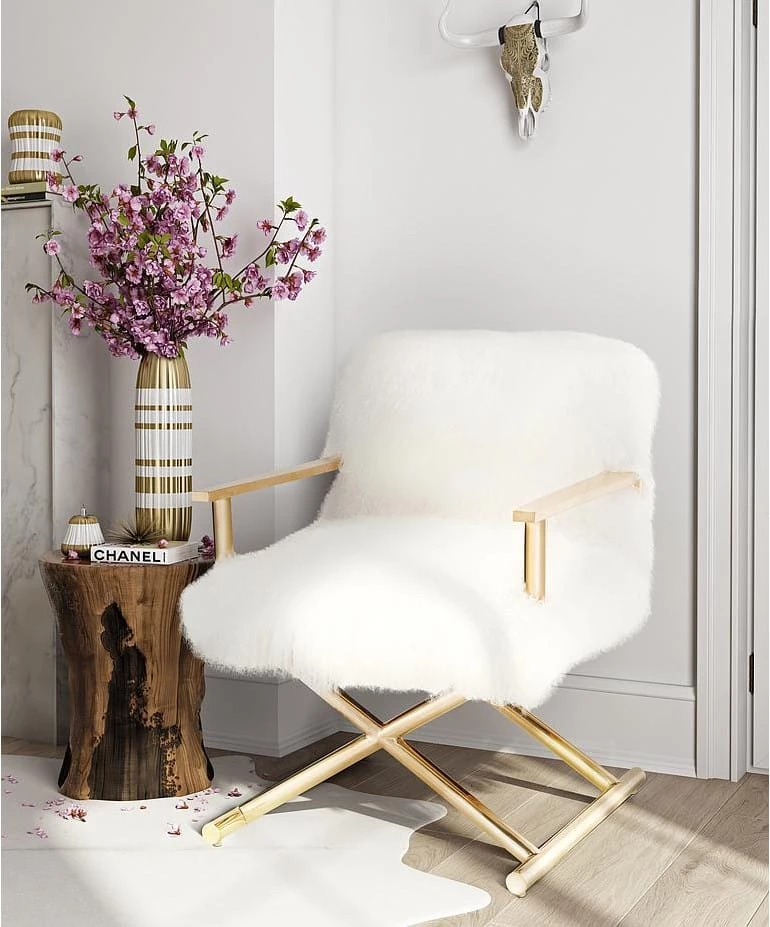 TOV SHEEPSKIN SHAG DIRECTOR’S CHAIR Living Room 4 TOV SHEEPSKIN SHAG DIRECTOR’S CHAIR Living Room