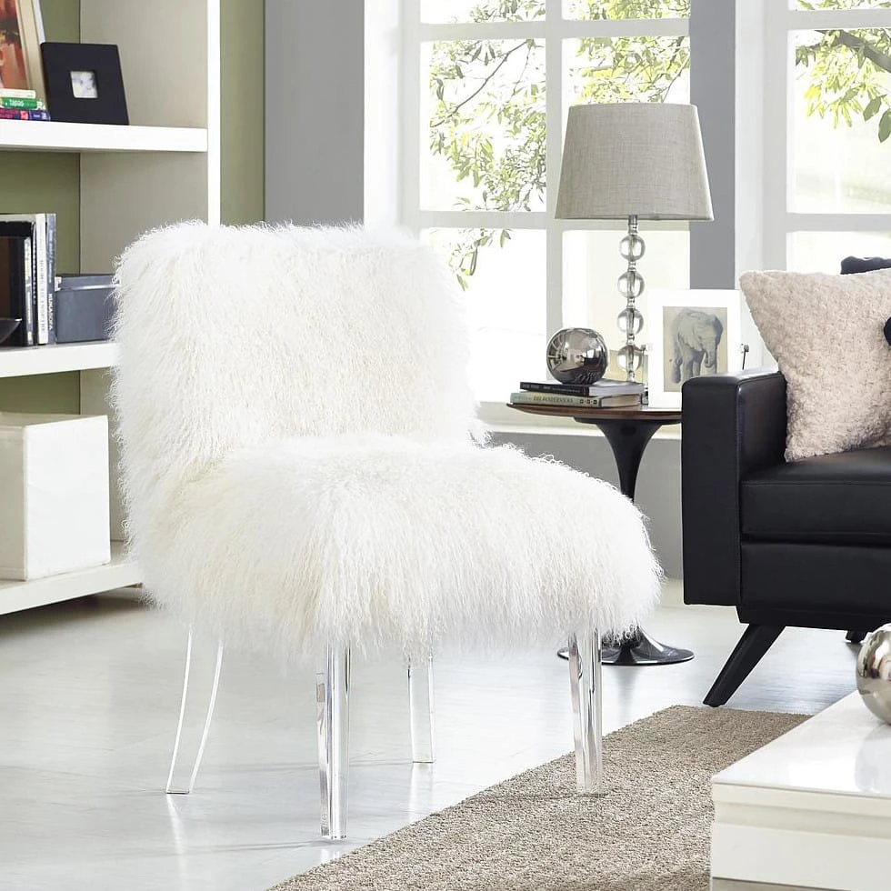 TOV SHERPA SHAG SLIPPER CHAIR 4 TOV SHERPA SHAG SLIPPER CHAIR