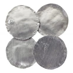 PHILLIPS COLLECTION SILVER CAST OIL DRUM WALL DISCS | SET OF 4 Wall Sculptures + Decor