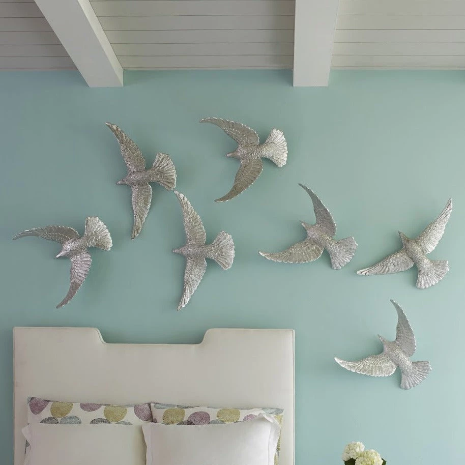 PHILLIPS COLLECTION SILVER DOVES WALL SCULPTURES Wall Sculptures + Decor 1 PHILLIPS COLLECTION SILVER DOVES WALL SCULPTURES Wall Sculptures + Decor