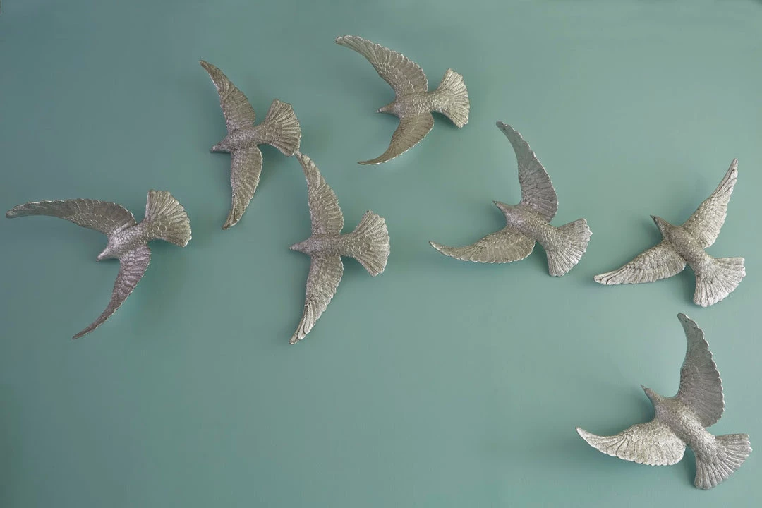 PHILLIPS COLLECTION SILVER DOVES WALL SCULPTURES Wall Sculptures + Decor 2 PHILLIPS COLLECTION SILVER DOVES WALL SCULPTURES Wall Sculptures + Decor