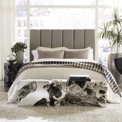 PHILLIPS COLLECTION Furniture SILVER LEAF FREEFORM ROOT BENCH