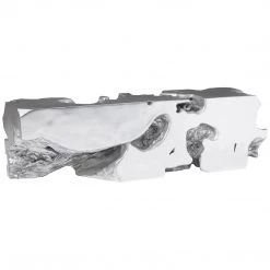PHILLIPS COLLECTION Furniture SILVER LEAF FREEFORM ROOT BENCH