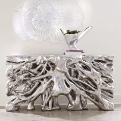 PHILLIPS COLLECTION SILVER LEAF SQUARE ROOT CONSOLE Furniture