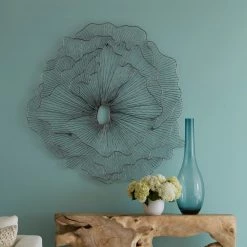 PHILLIPS COLLECTION Wall Sculptures + Decor SILVER POPPY FLOWER WALL DECOR