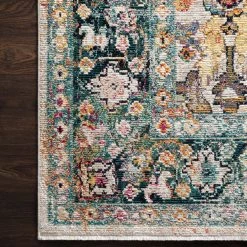 LOLOI SILVIA 01 RUG: STONE, TEAL MULTI