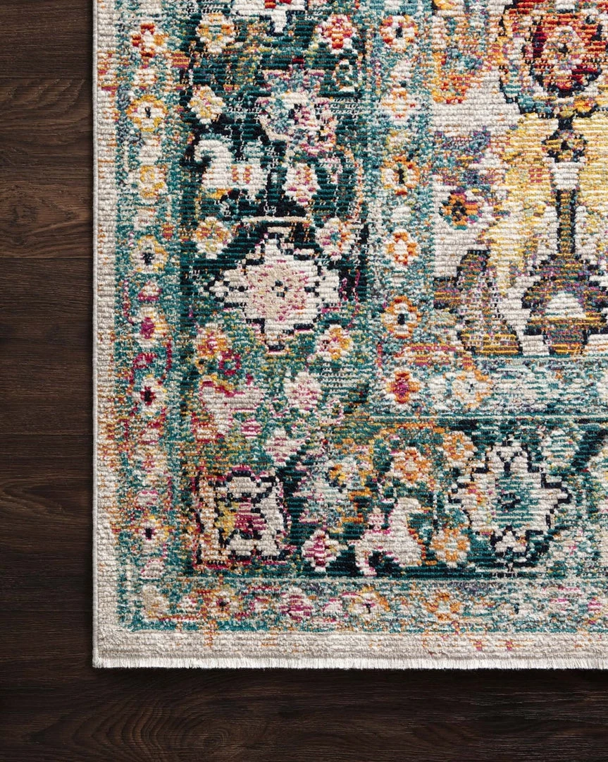 LOLOI SILVIA 01 RUG: STONE, TEAL MULTI 2 LOLOI SILVIA 01 RUG: STONE, TEAL MULTI