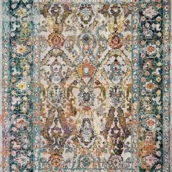 LOLOI SILVIA 01 RUG: STONE, TEAL MULTI