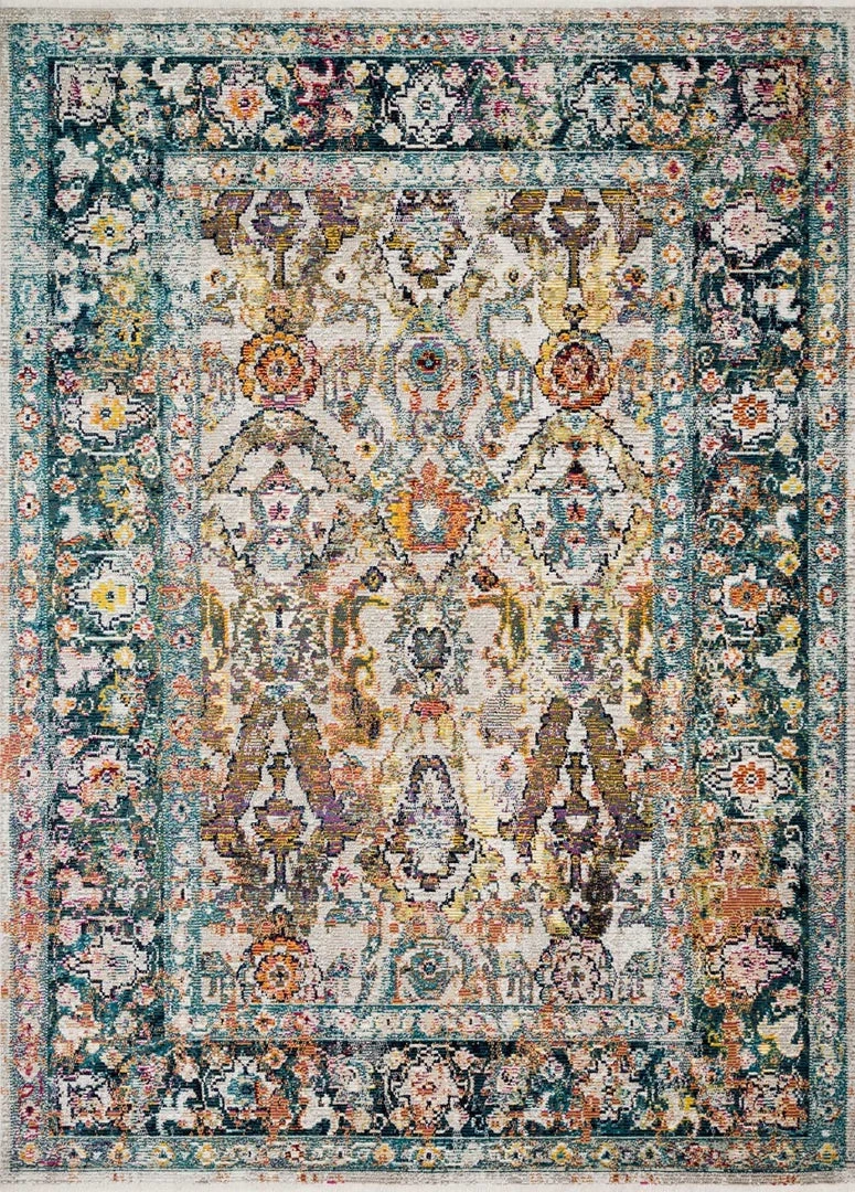 LOLOI SILVIA 01 RUG: STONE, TEAL MULTI 1 LOLOI SILVIA 01 RUG: STONE, TEAL MULTI