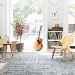 LOLOI SLOANE HOOKED WOOL RUG: BLUE STEEL