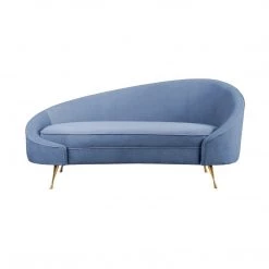 MOES Furniture SIXTIES ICON BLUE VELVET CHAISE