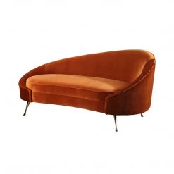 MOES SIXTIES ICON ORANGE VELVET CHAISE