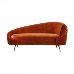 MOES SIXTIES ICON ORANGE VELVET CHAISE