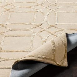 SURYA LINC WOOL + VISCOSE RUG: BEIGE