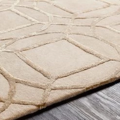SURYA LINC WOOL + VISCOSE RUG: BEIGE