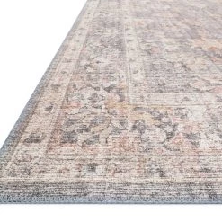 LOLOI EDITH VINTAGE PRINT RUG: GRAY, APRICOT