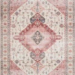LOLOI ELSA VINTAGE PRINT RUG: IVORY, BERRY