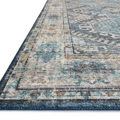 LOLOI ESME VINTAGE PRINT RUG: DENIM, TEAL