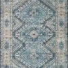 LOLOI ESME VINTAGE PRINT RUG: DENIM, TEAL