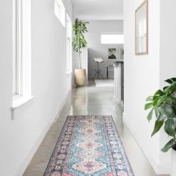 LOLOI ESME VINTAGE PRINT RUG: TURQUOISE, TERRACOTTA