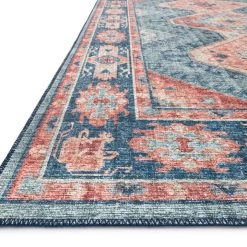 LOLOI ESME VINTAGE PRINT RUG: TURQUOISE, TERRACOTTA