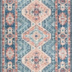 LOLOI ESME VINTAGE PRINT RUG: TURQUOISE, TERRACOTTA