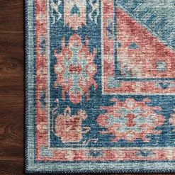LOLOI ESME VINTAGE PRINT RUG: TURQUOISE, TERRACOTTA