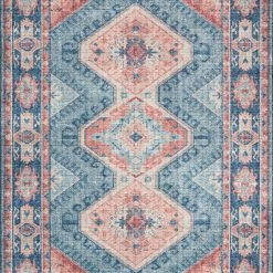 LOLOI ESME VINTAGE PRINT RUG: TURQUOISE, TERRACOTTA