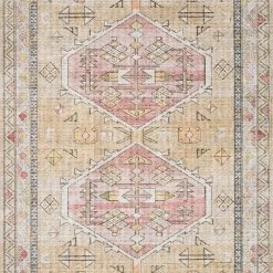 LOLOI ENID VINTAGE PRINT RUG: GOLD, BLUSH