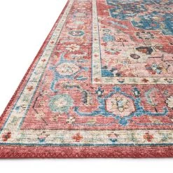 LOLOI ELLIE VINTAGE PRINT RUG: BRICK, OCEAN