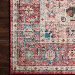 LOLOI ELLIE VINTAGE PRINT RUG: BRICK, OCEAN
